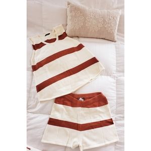Striped knit two piece set